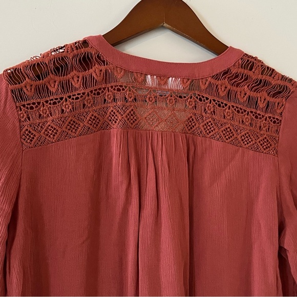 Westport Vibrant Spice Color 3/4 Sleeve Ruffle Rayon Blouse Women’s Size XS-M - Picture 6 of 13